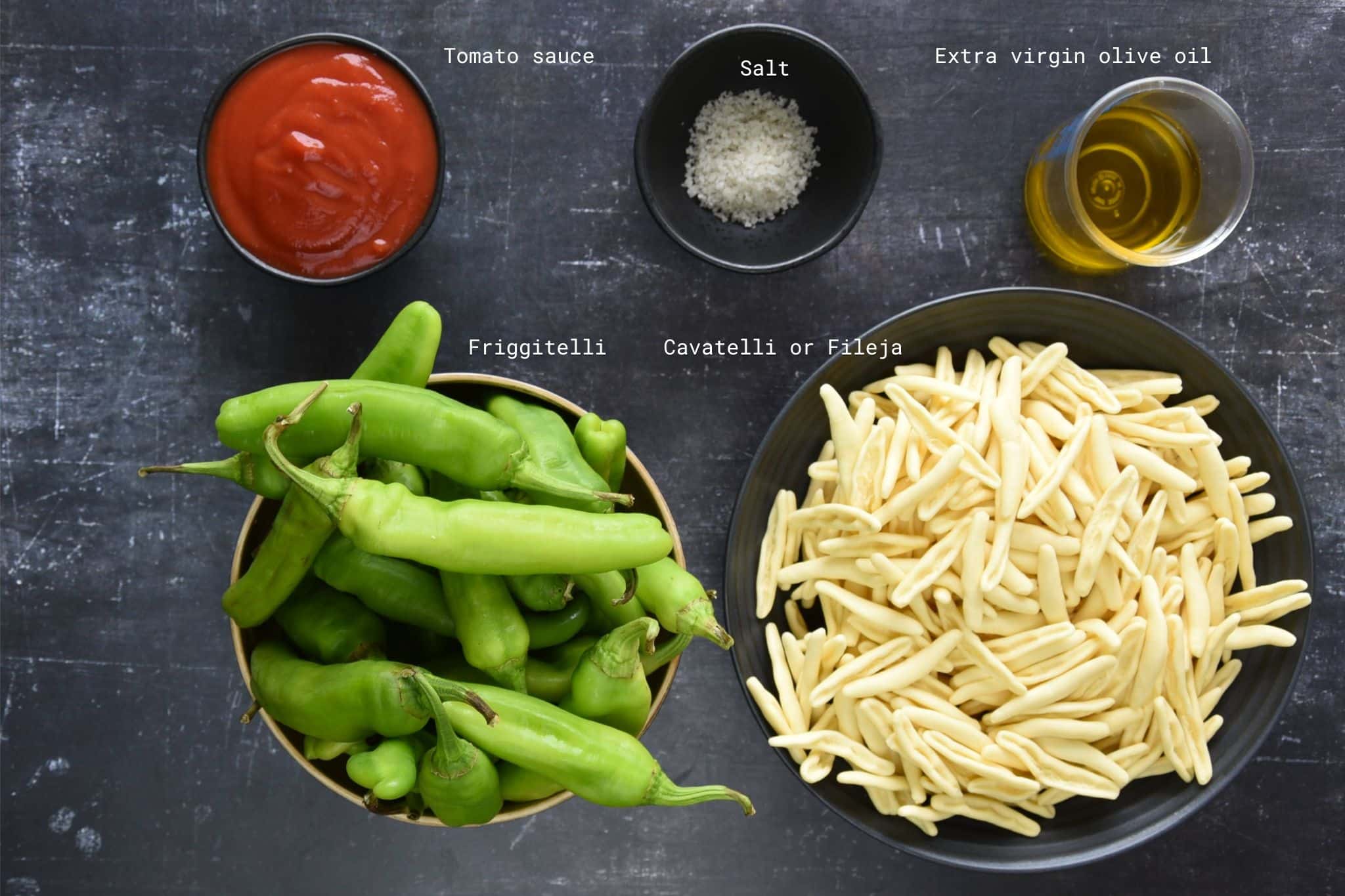 ingredients for Pasta with friggitelli