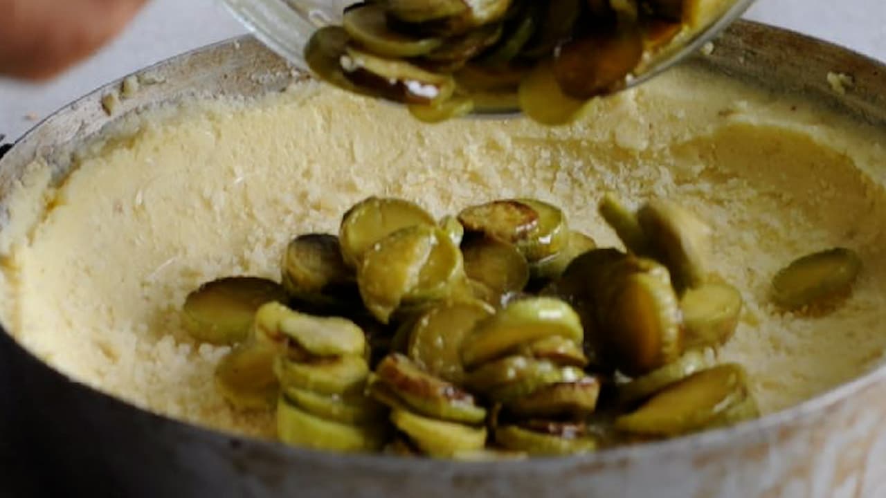 Add the zucchini over the potatoes