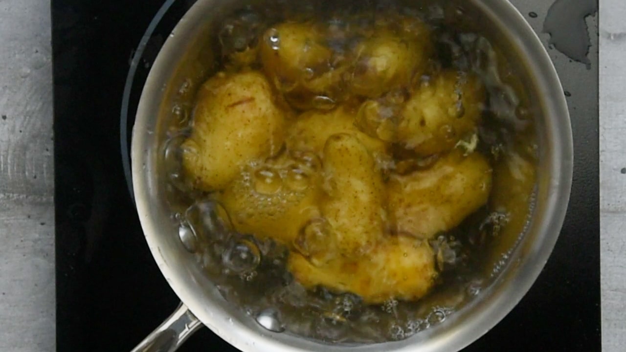 Boil the potatoes
