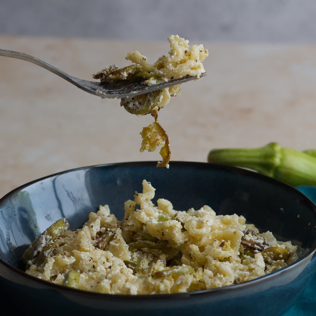 Pasta wityh zucchini and ricotta