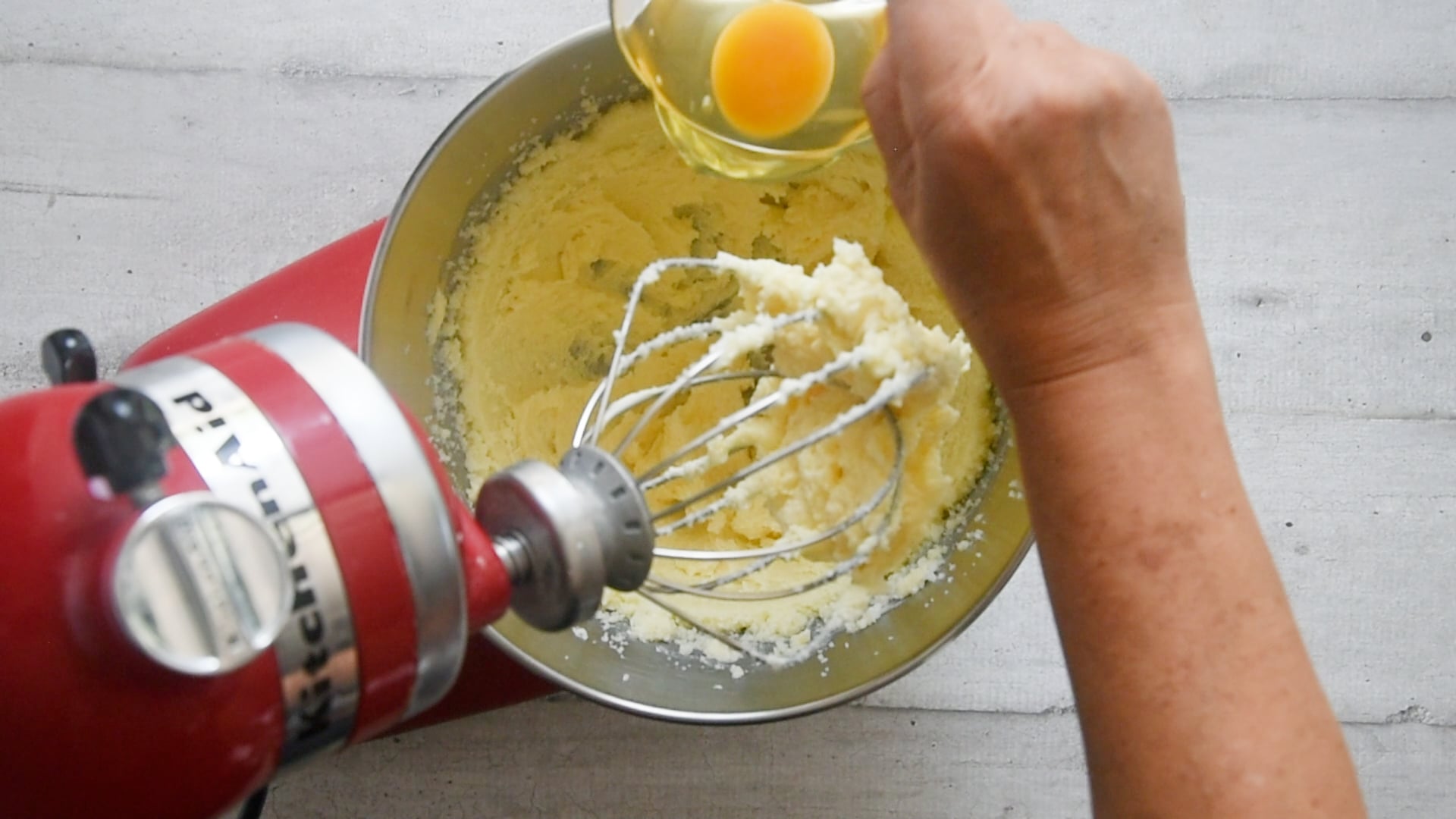 Adding one egg at the time