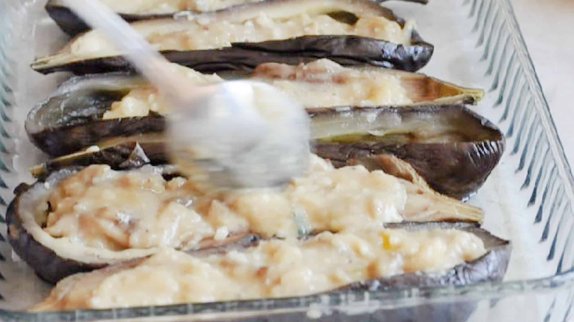 Fill the mathcing shells eggplants