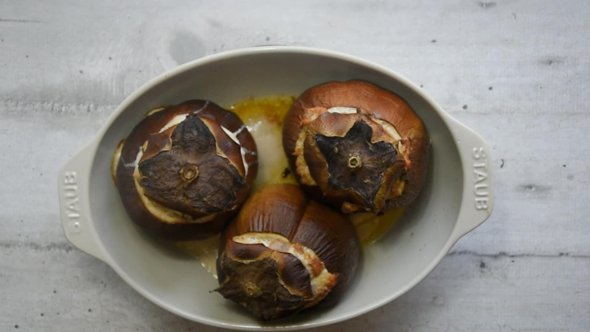 Let the eggplants cool down completely