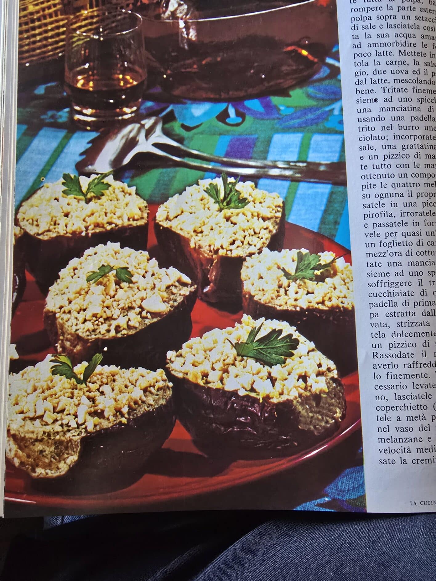 Melanzane fredde ripiene cucina italian 1970s