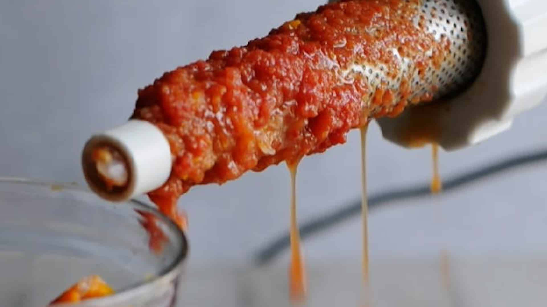 Pass it through a vegetable strainer