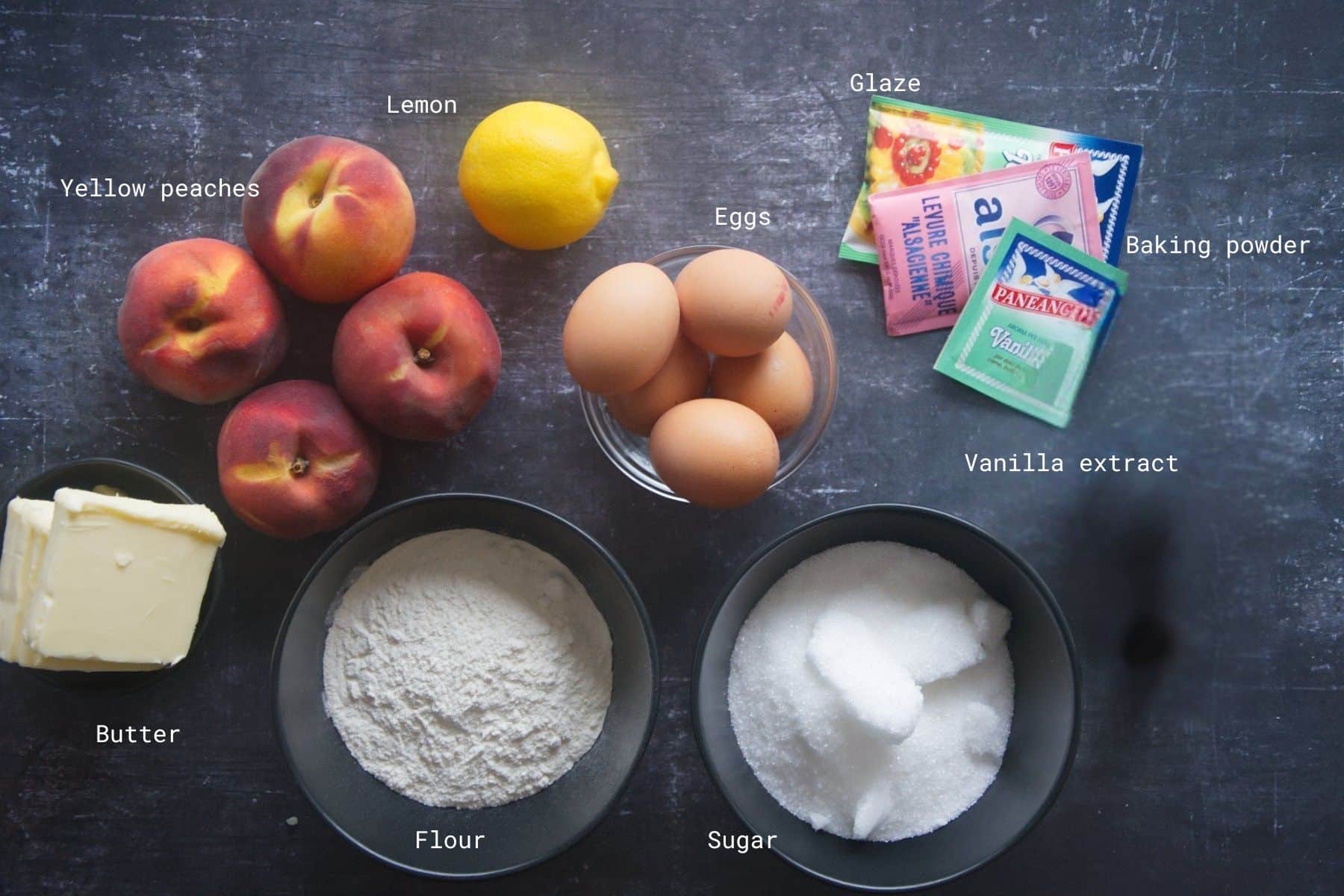 Peach cake ingredients