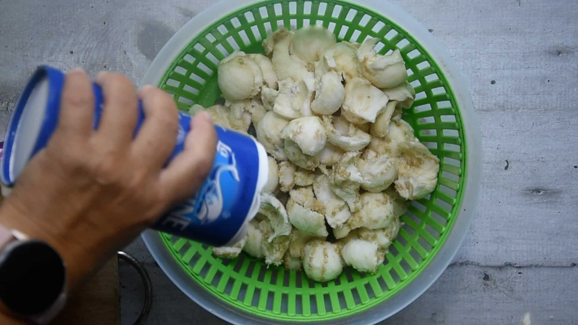 Put the pulp in a strainer