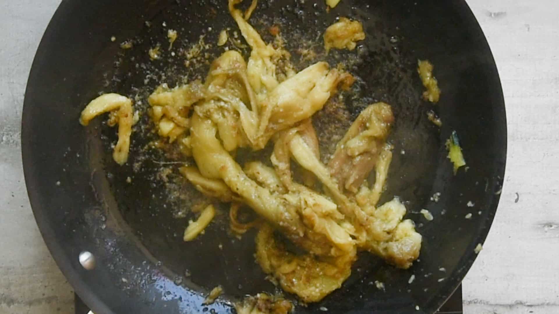 Sautee the eggplants
