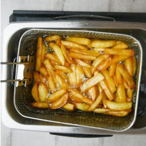 French fries in a deep frier