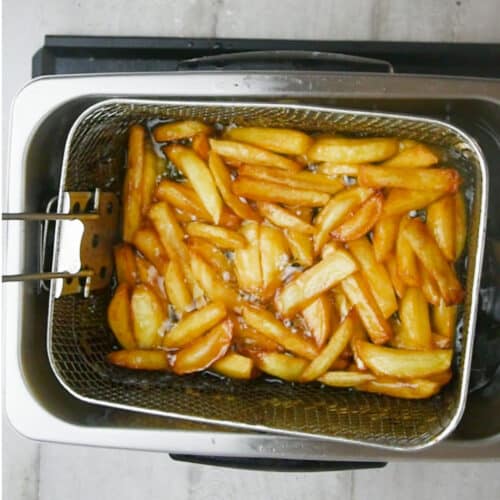 French fries in a deep frier