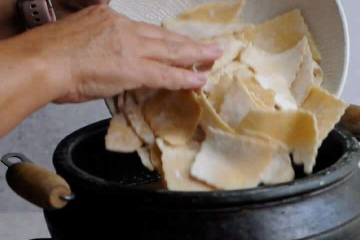 Then add the pasta and cook it for its cooking time