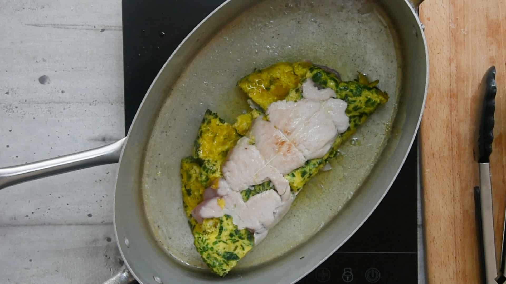 Brown the roll in the butter 