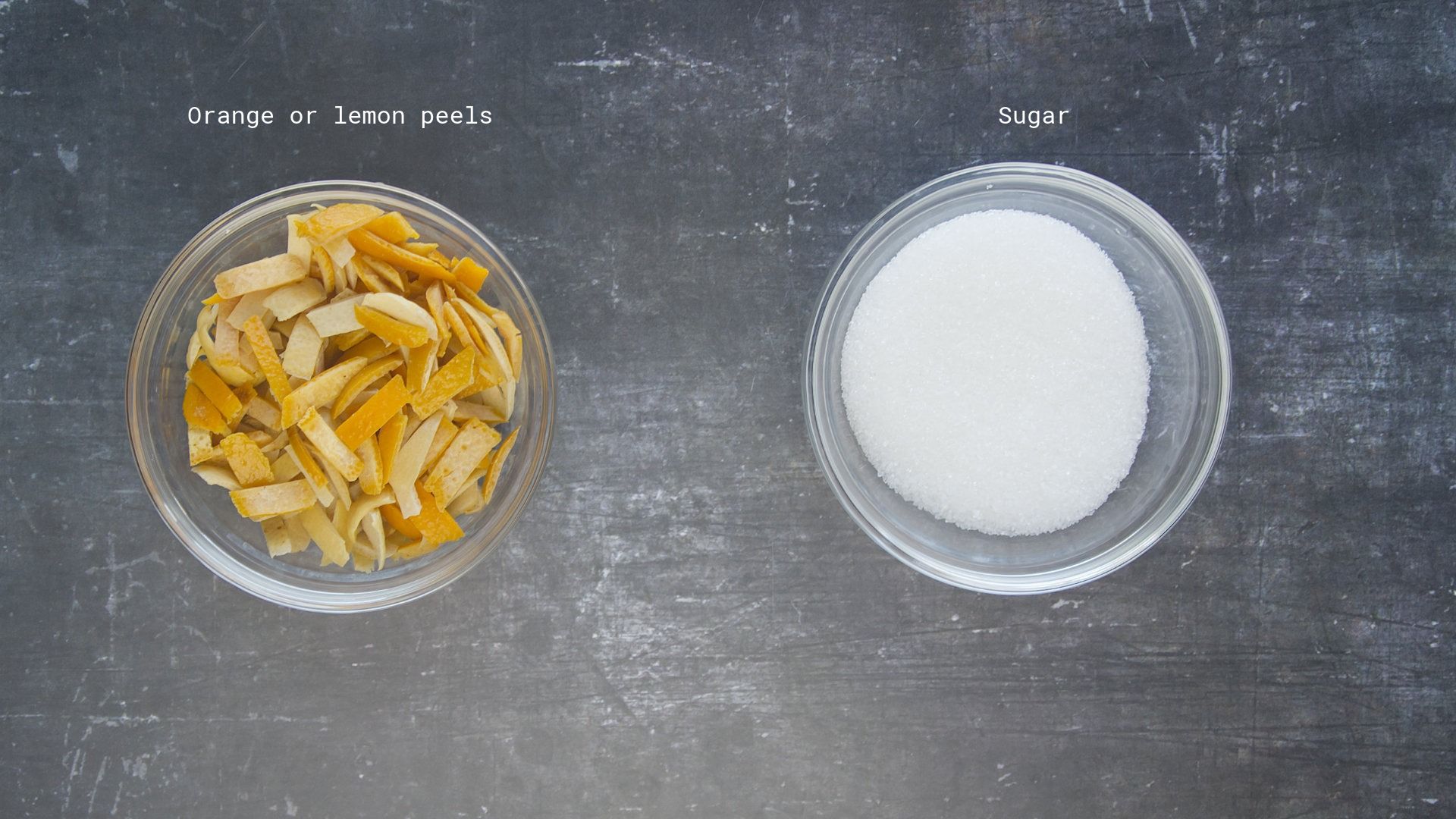 Candied peels ingredients