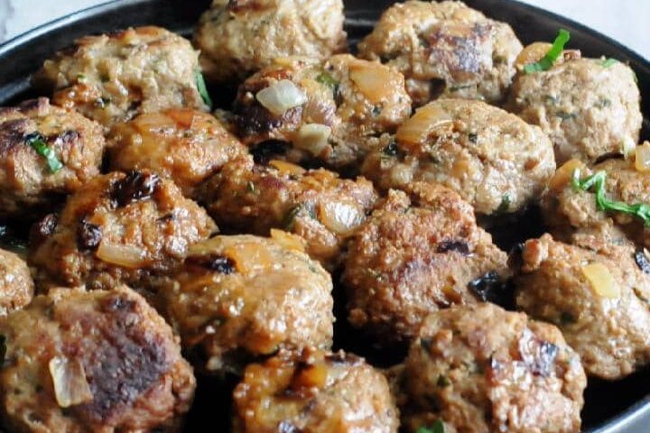 Transfer the meatballs to a serving dish and