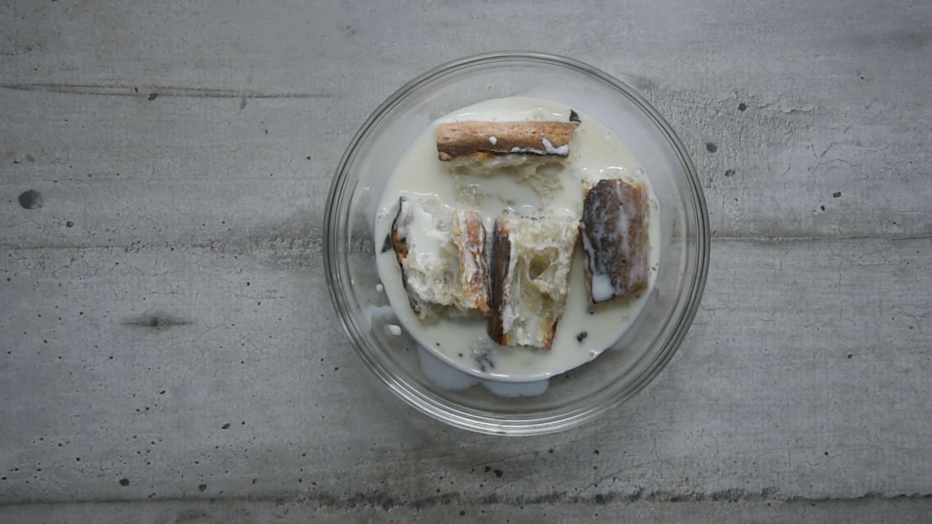 Soak the bread into milk