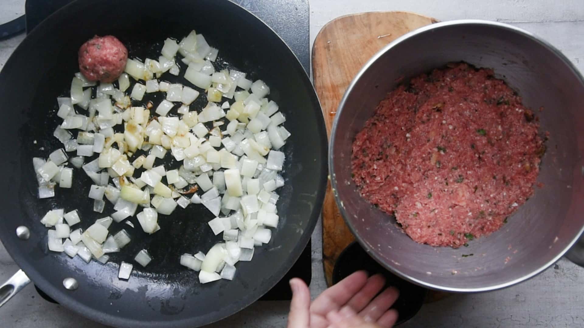 wet the palms of your hands before rolling each meatball