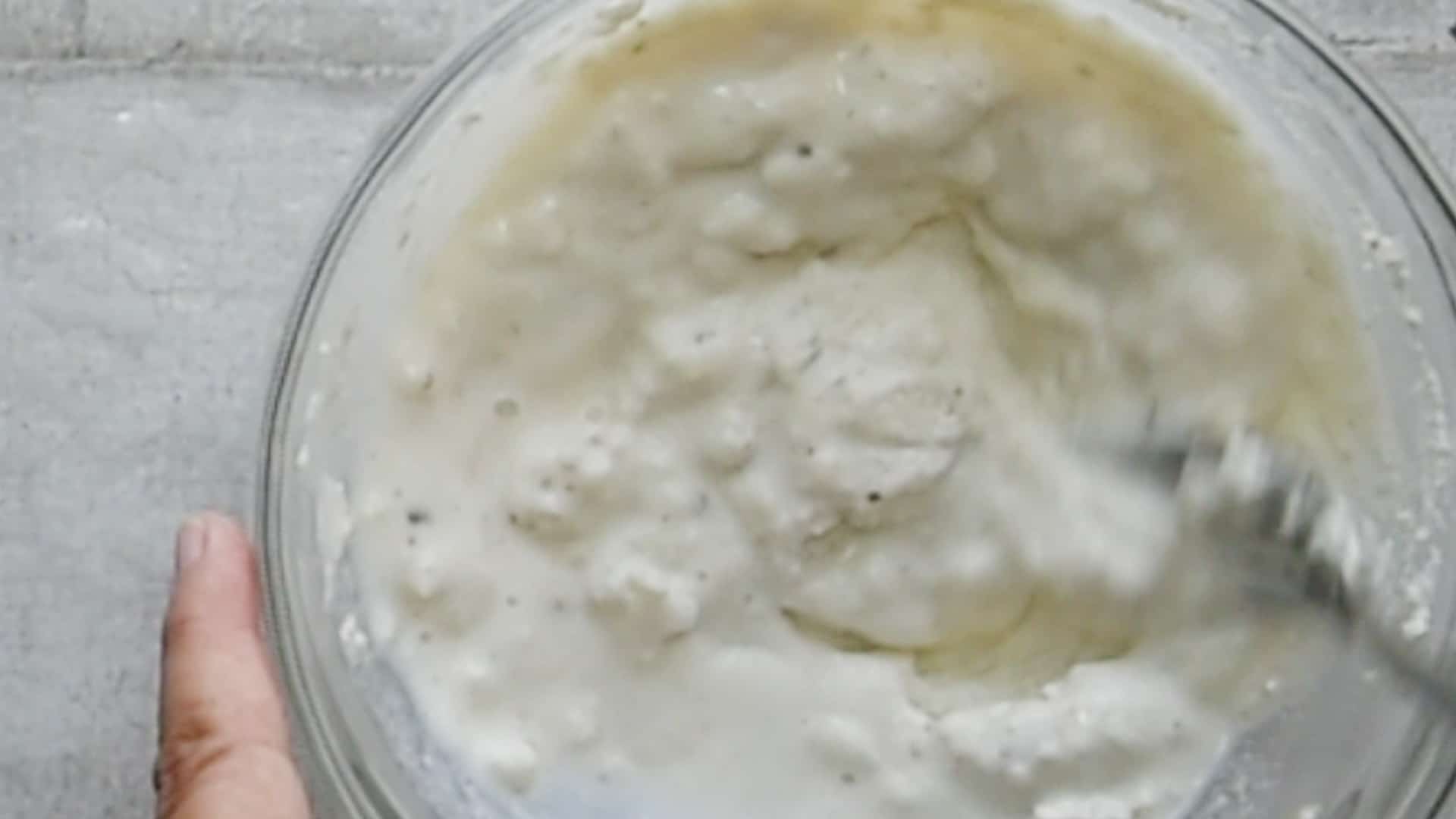 add the cooking water to the ricotta