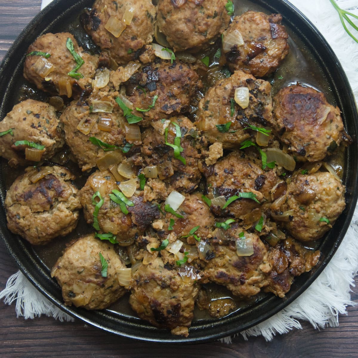 Italian Meatballs Without Tomato Sauce